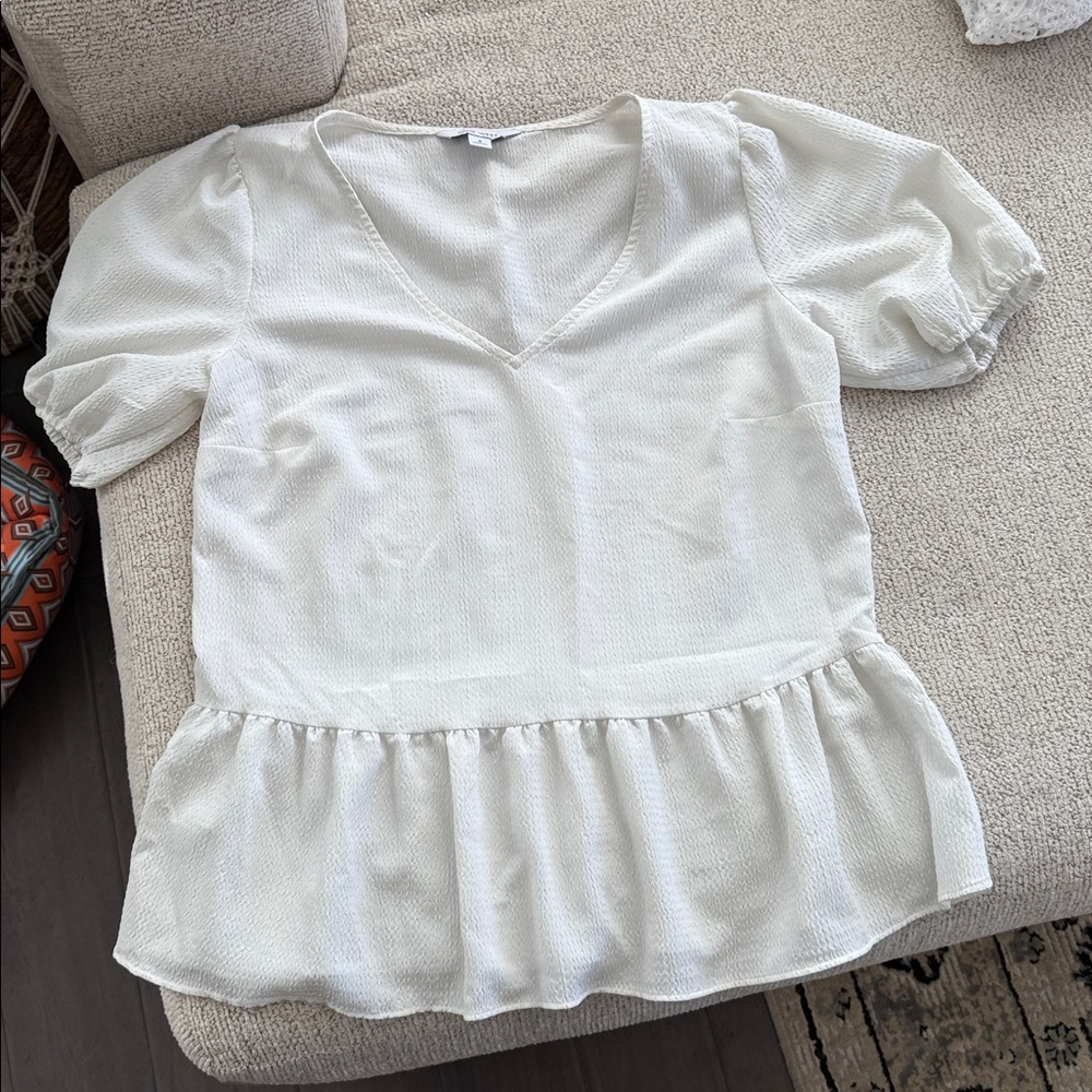 White Business Casual Blouse